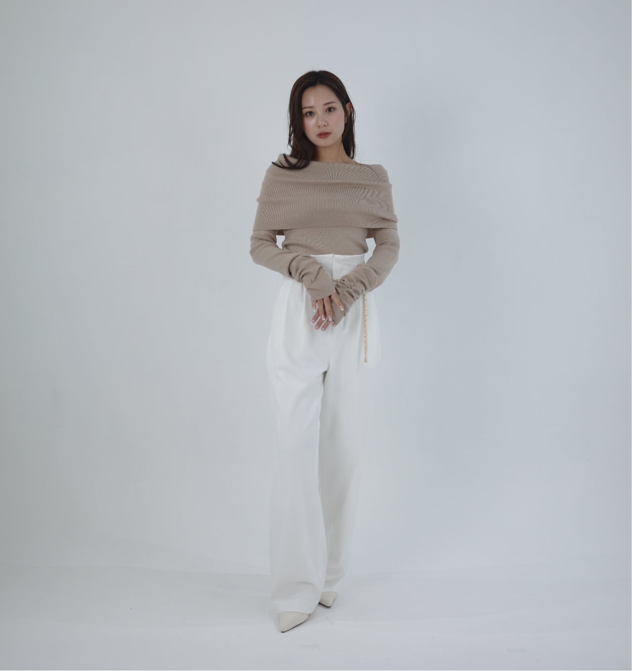 モデル身長:155cm サイズ:S カラー:white