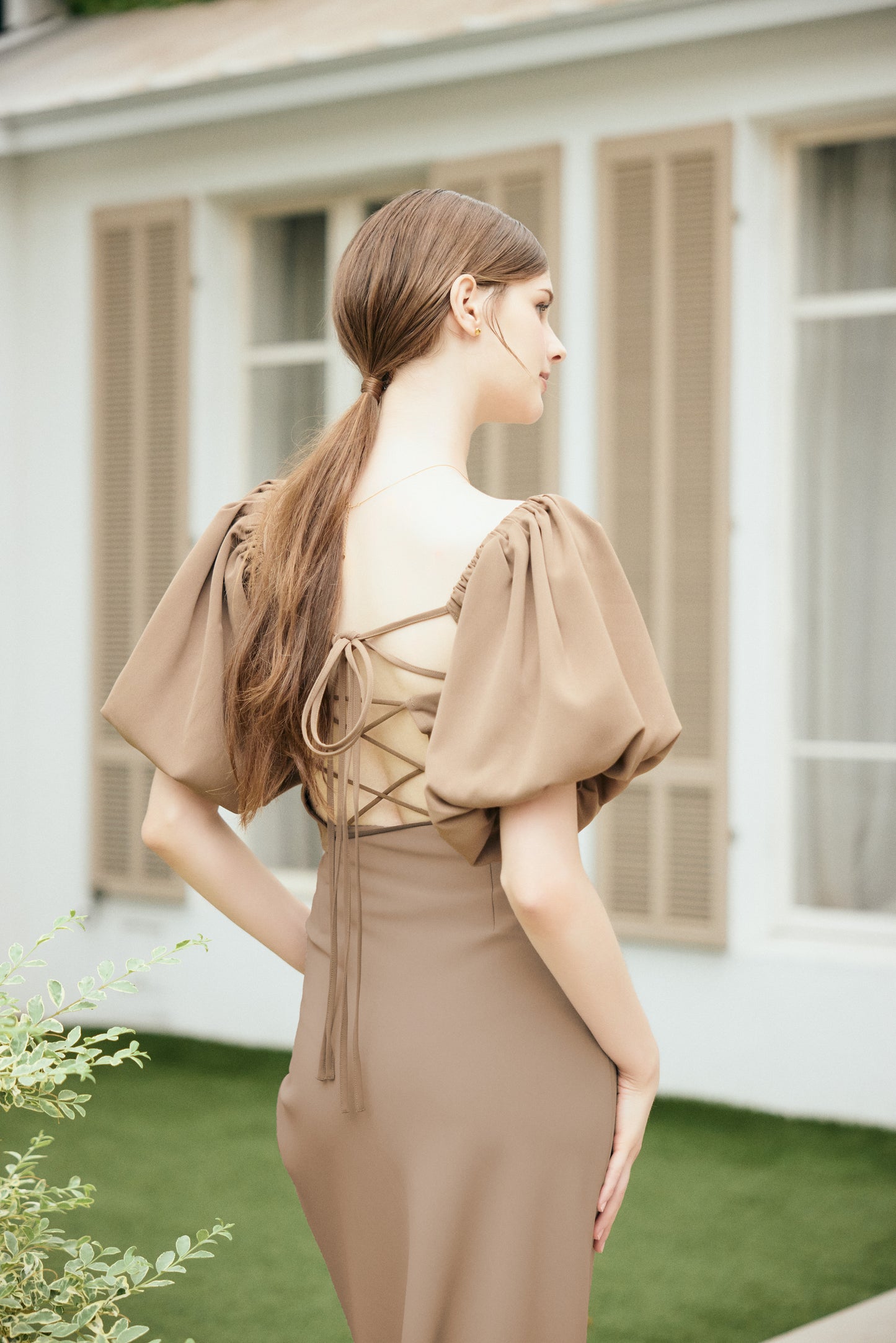 モデル身長:173cm サイズ:FREE カラー:mocha brown