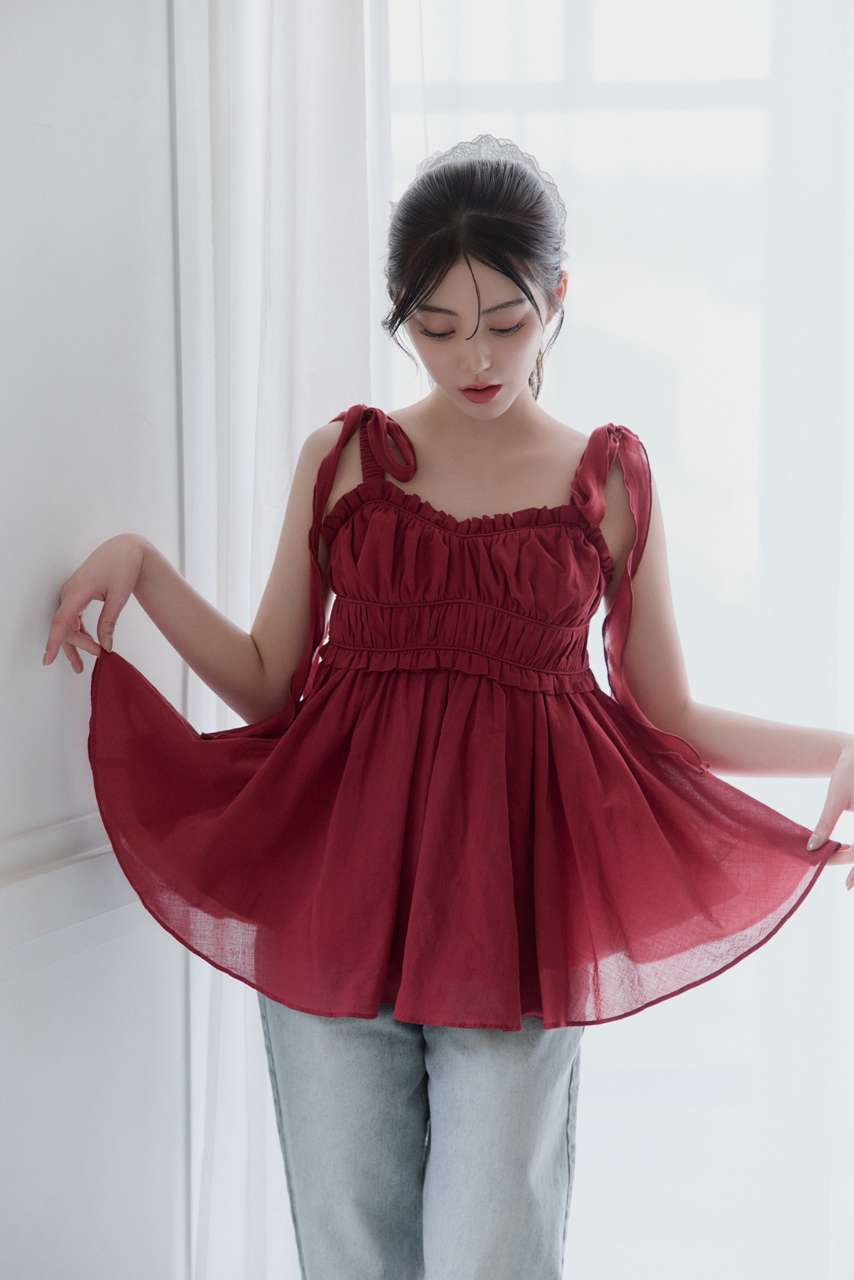 polaura 赤 リップルフリルリボンチュニック リップルフリルリボンチュニック – poláura OFFICIAL ONLINE STORE
