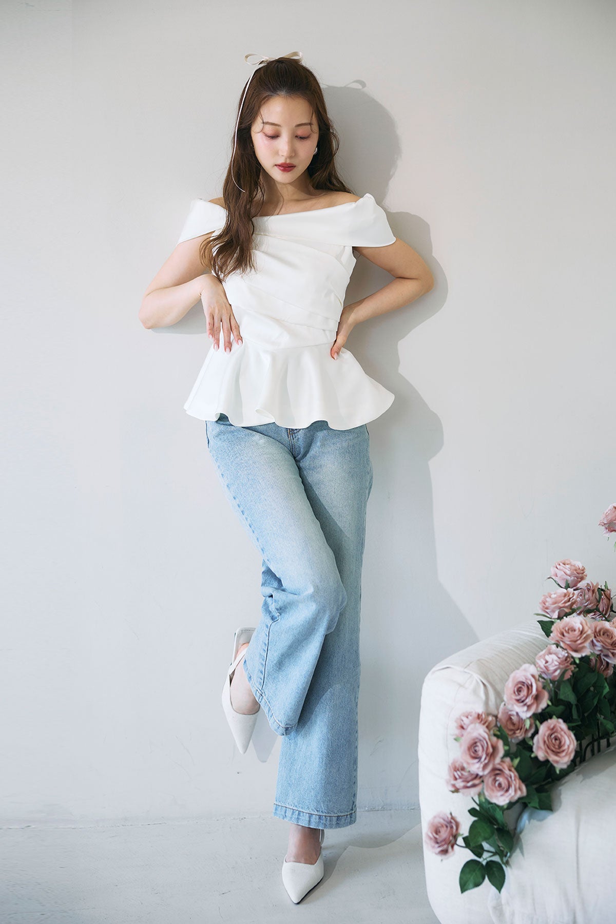 モデル身長:160cm サイズ:S カラー:ブルー