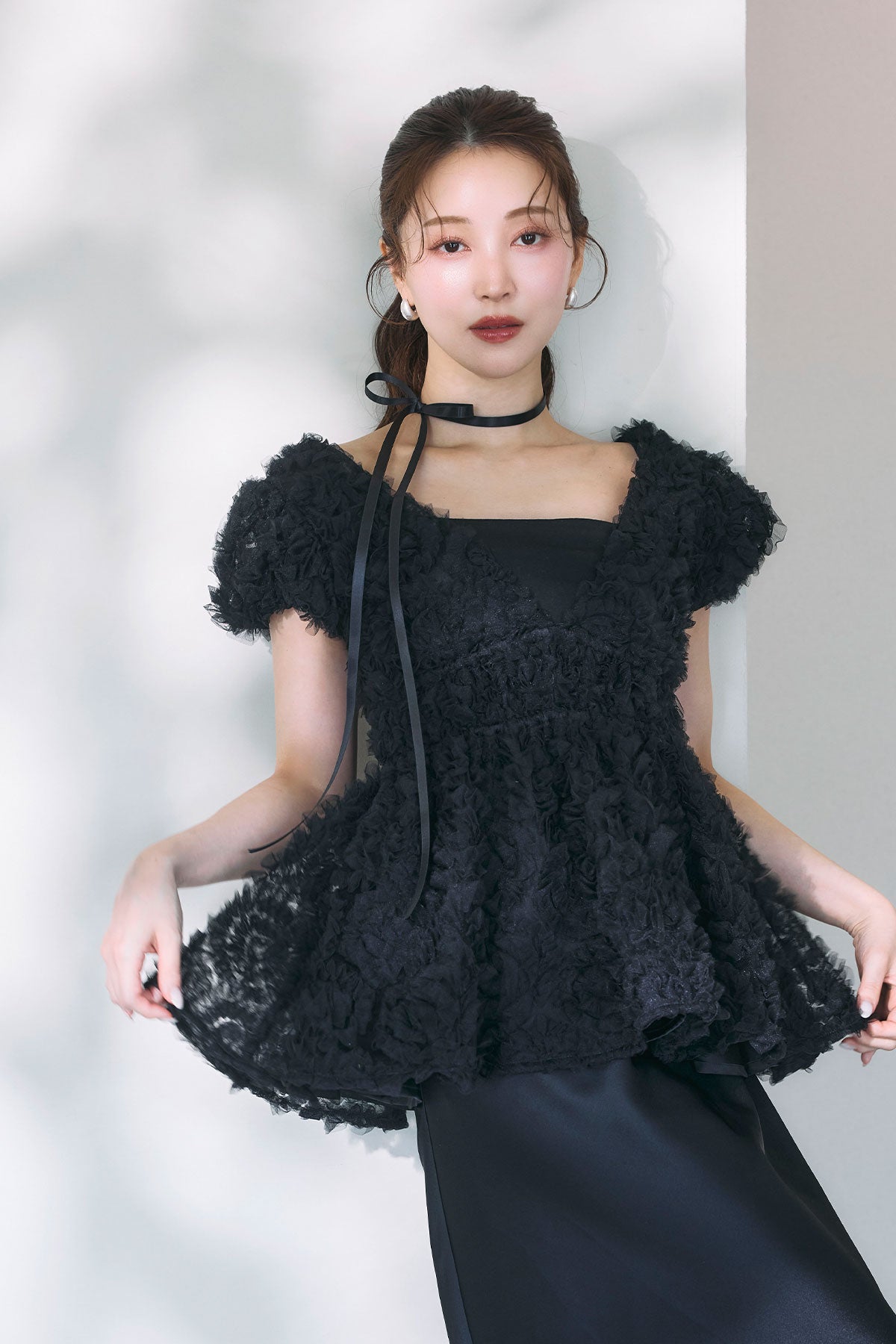モデル身長:160cm サイズ:FREE カラー:ブラック