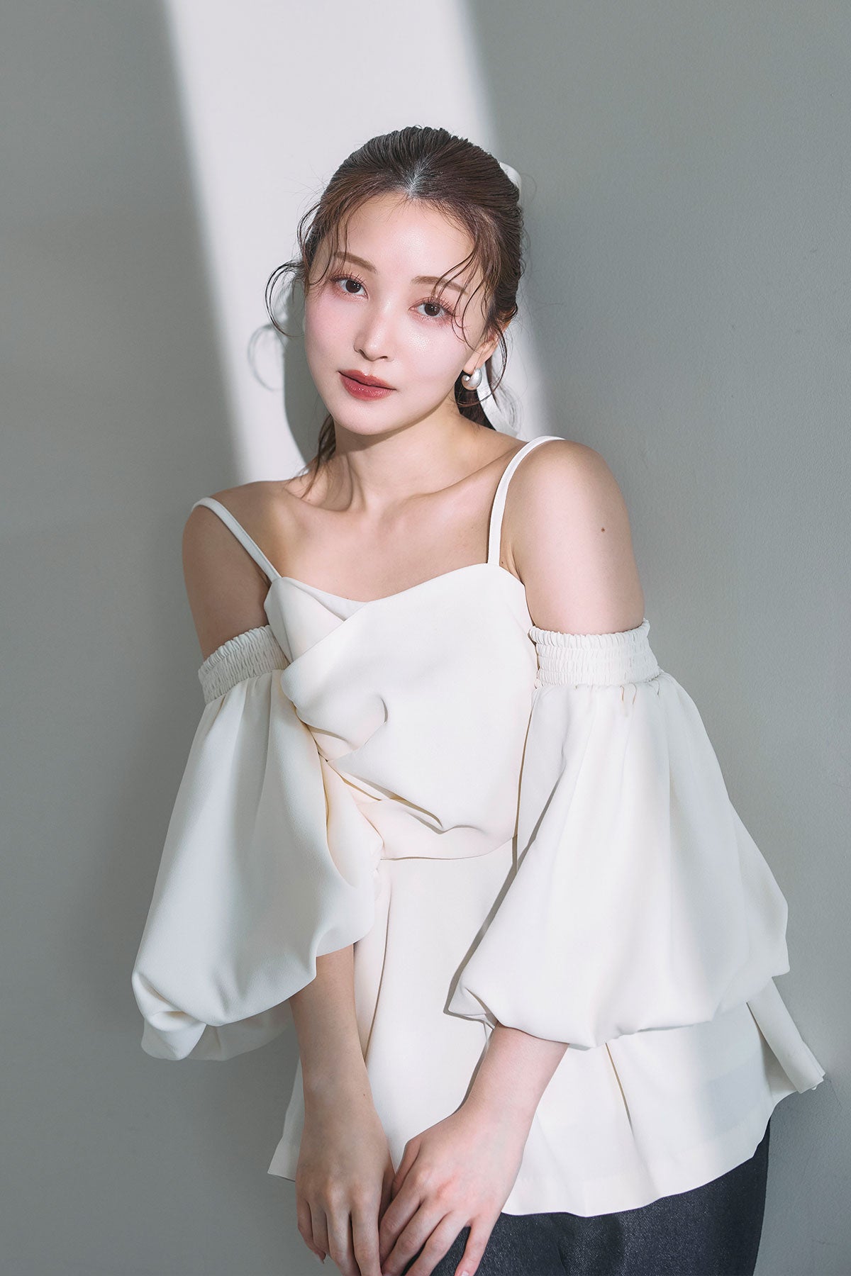 モデル身長:160cm サイズ:FREE カラー:オフホワイト