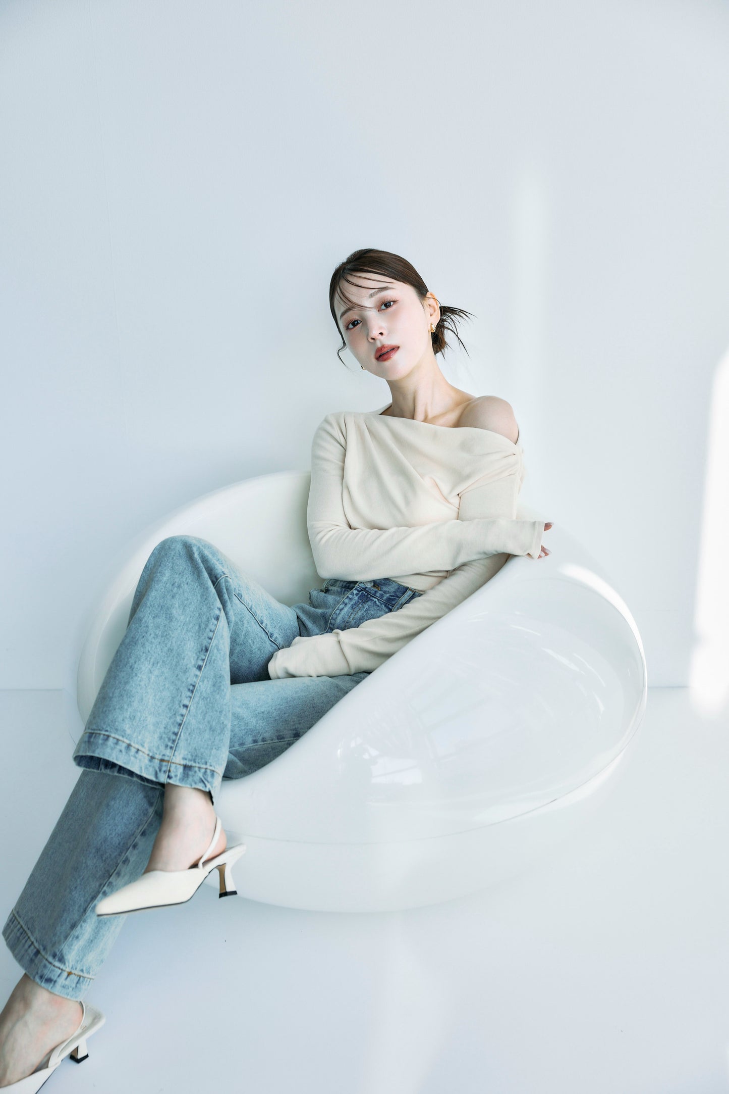モデル身長:160cm サイズ:FREE カラー:ivory