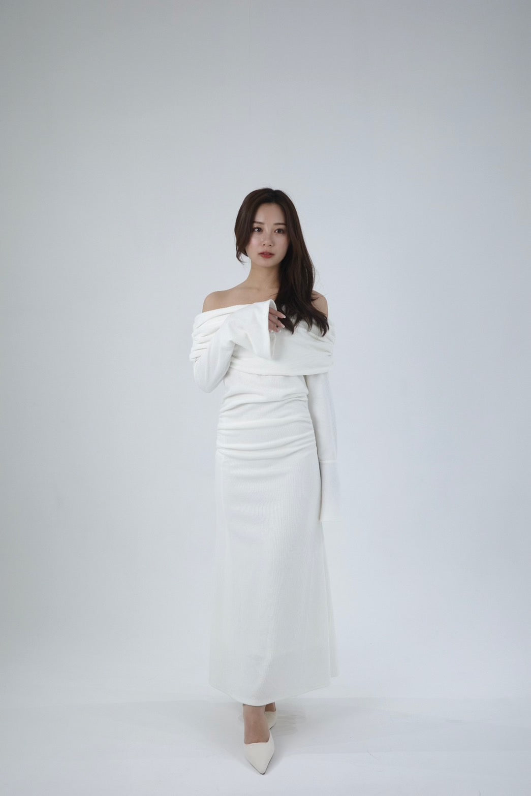 モデル身長:155cm サイズ:S カラー:white