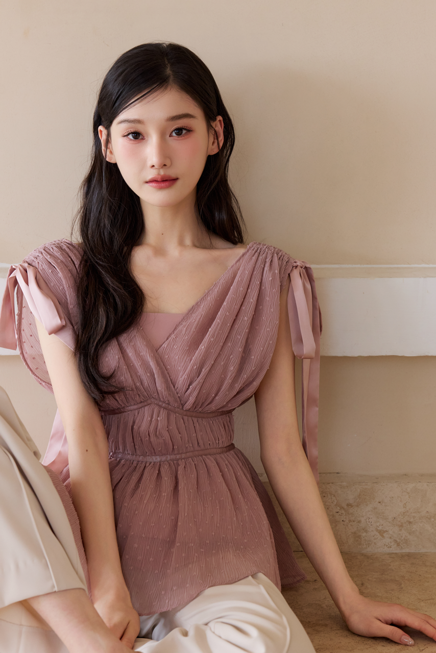 シアードットショルダーリボンブラウス – poláura OFFICIAL ONLINE STORE