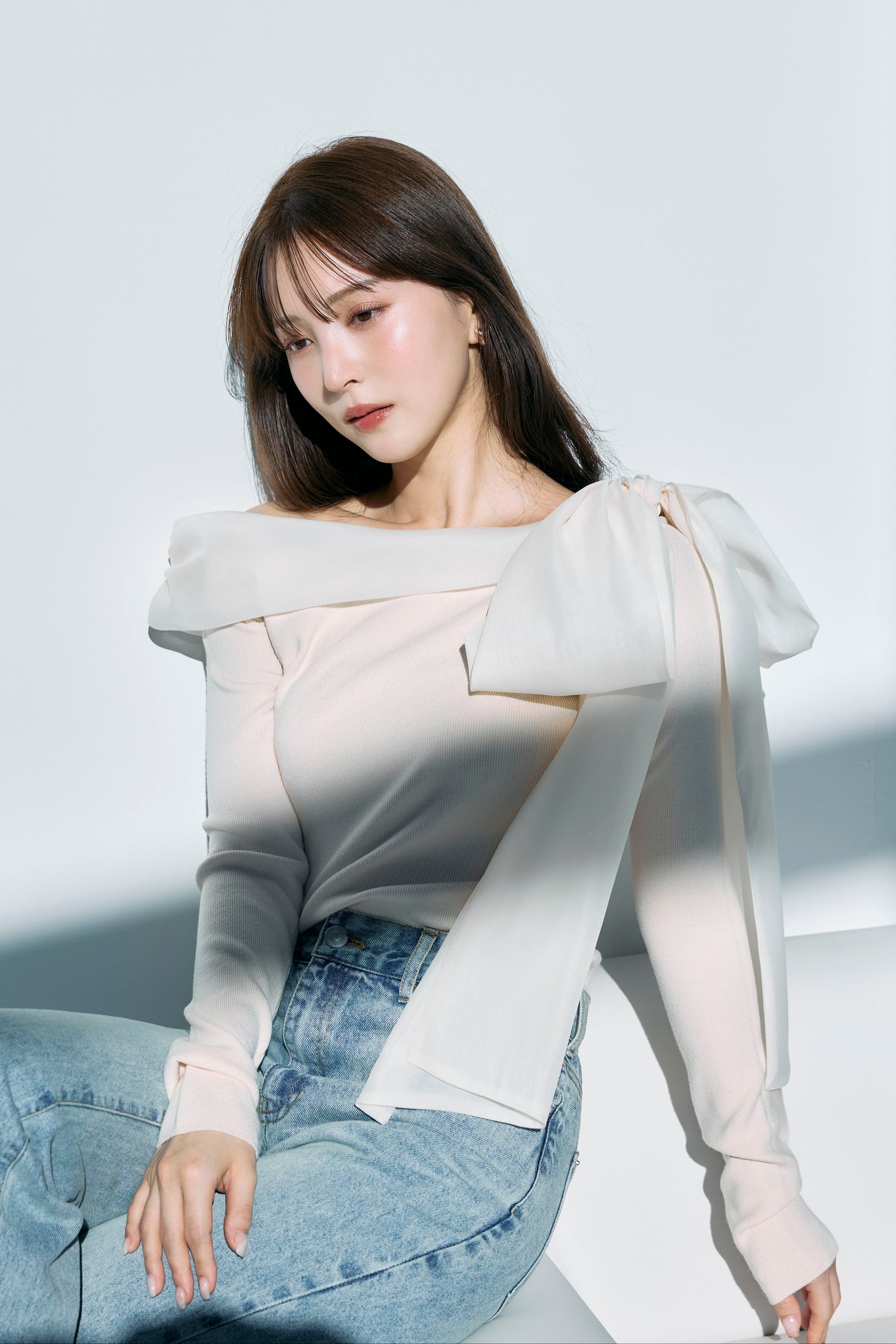 モデル身長:160cm サイズ:FREE カラー:ivory