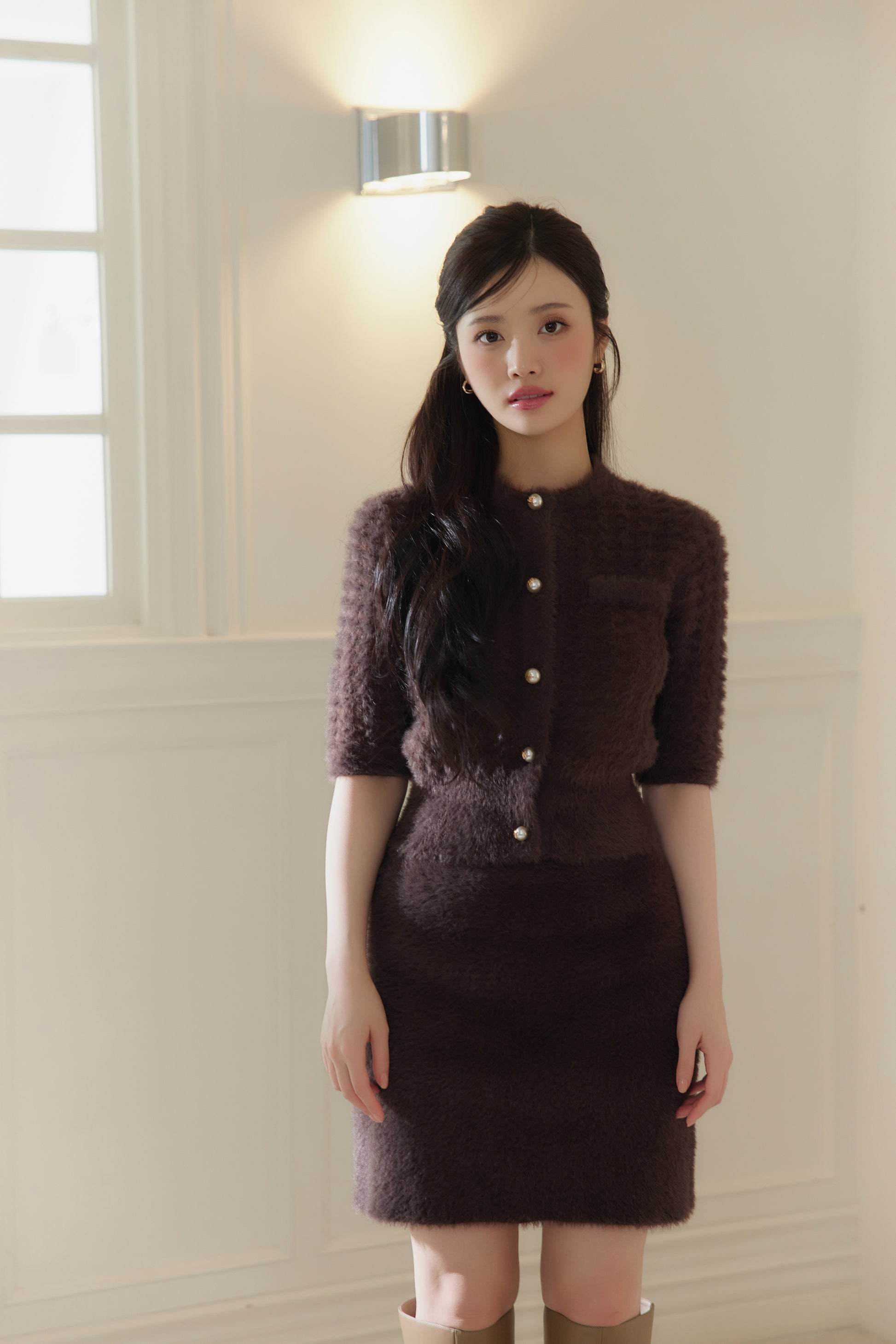 モデル身長：164cm　サイズ：FREE　カラー：brown