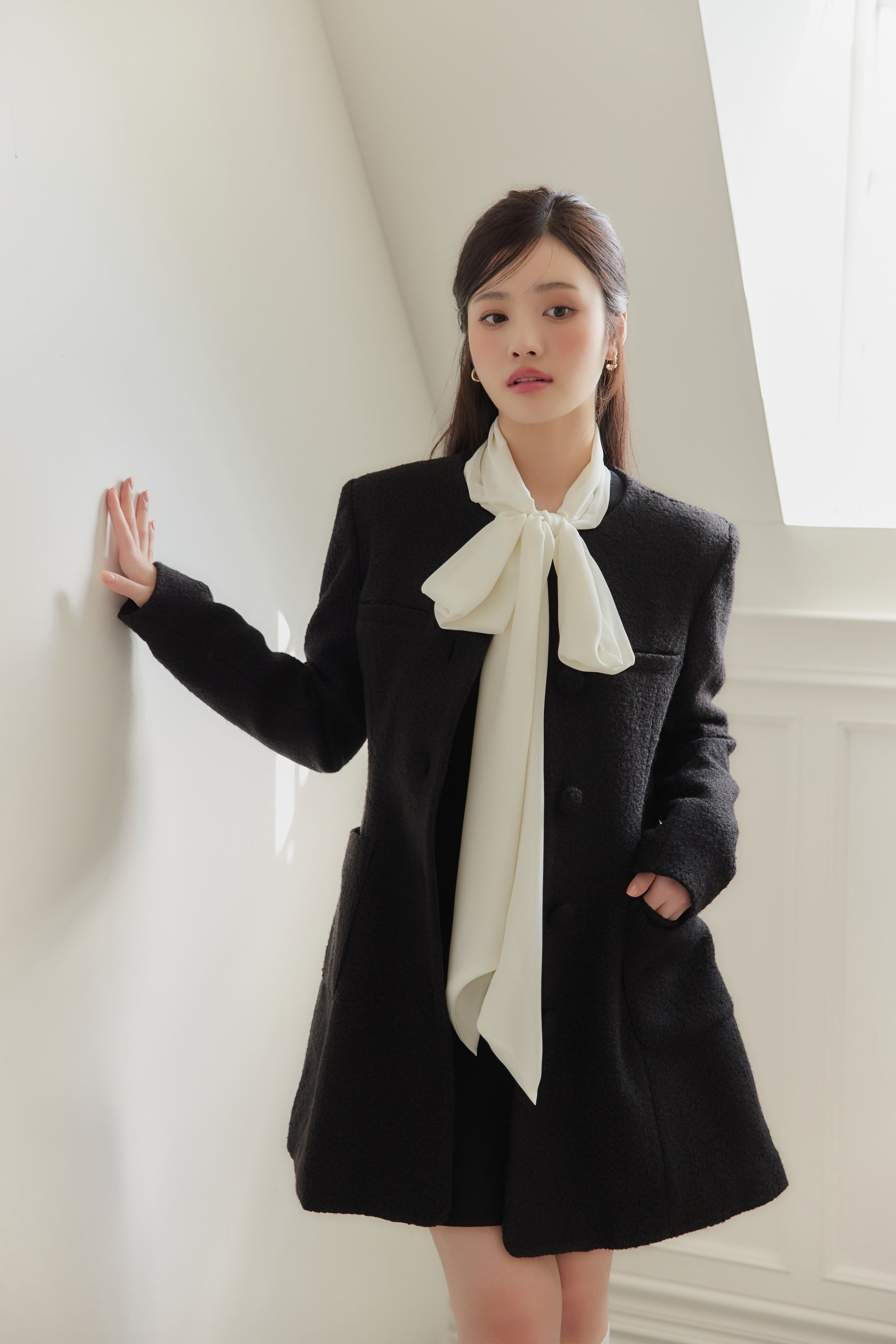 モデル身長：164cm サイズ：M カラー：black