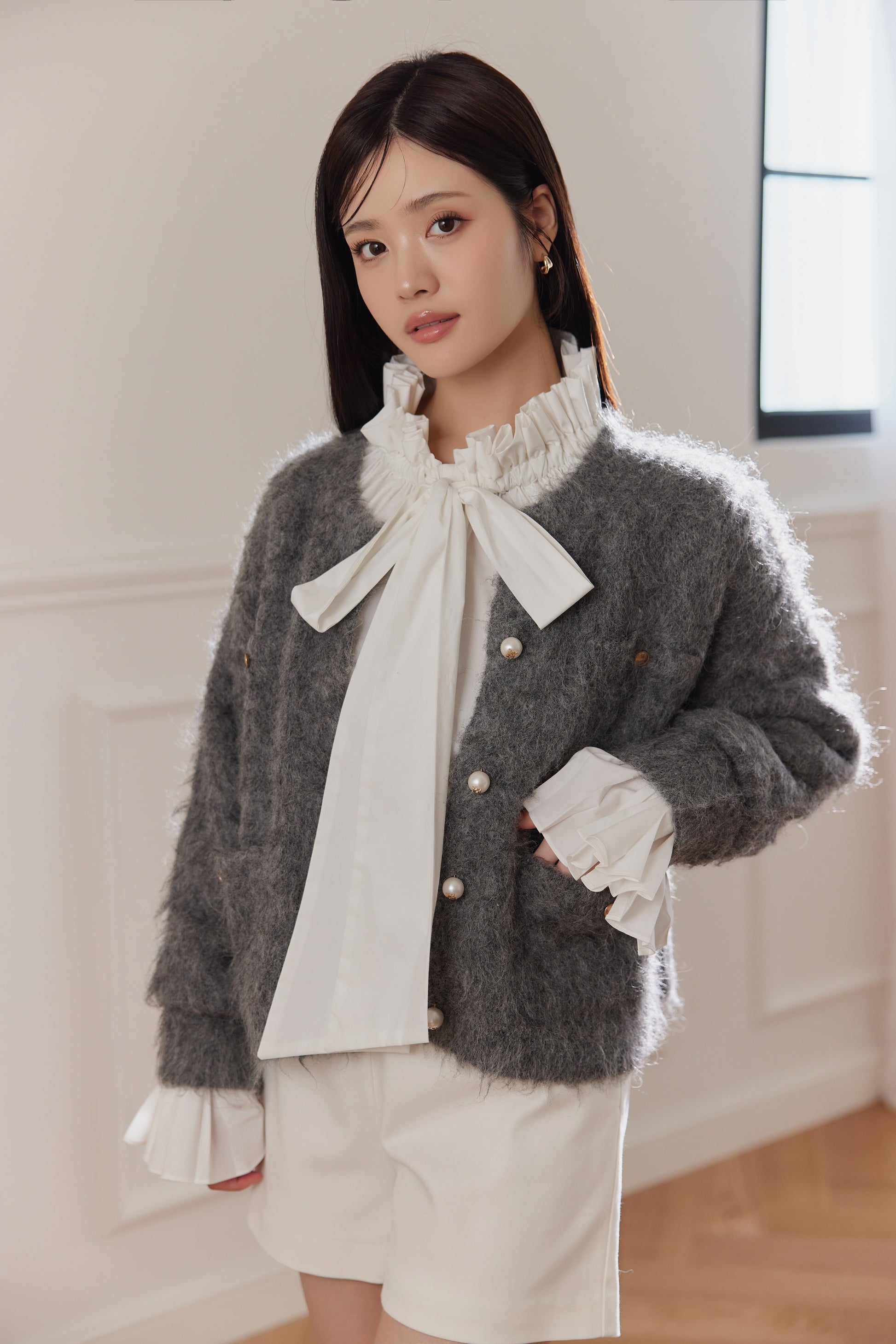 モデル身長：164cm カラー：grey