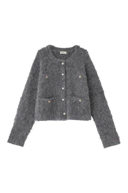 パールボタンアルパカカーディガン