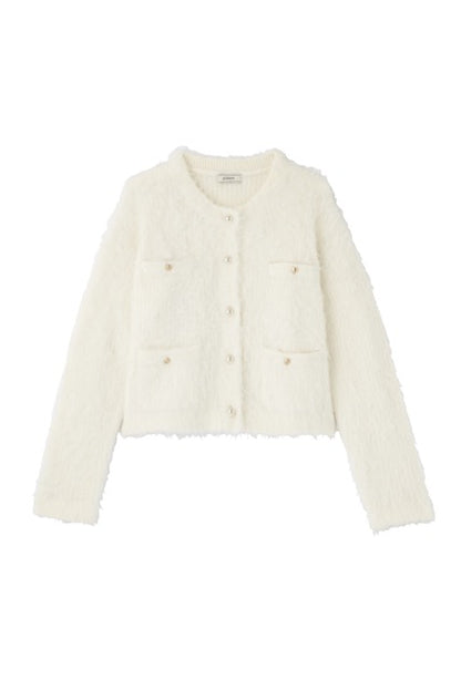 パールボタンアルパカカーディガン