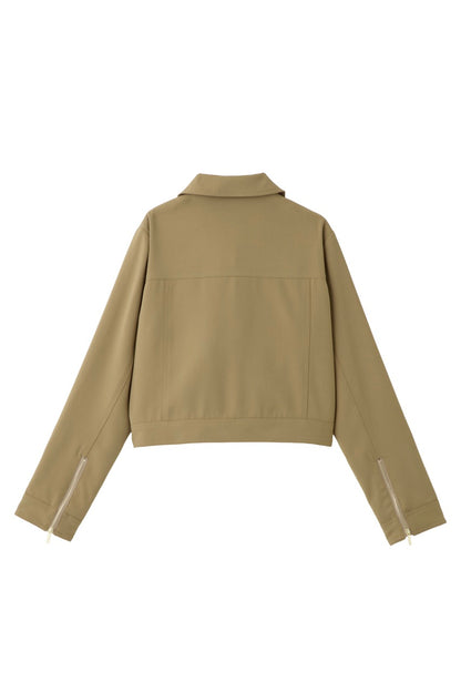 リボンポイントジップジャケット