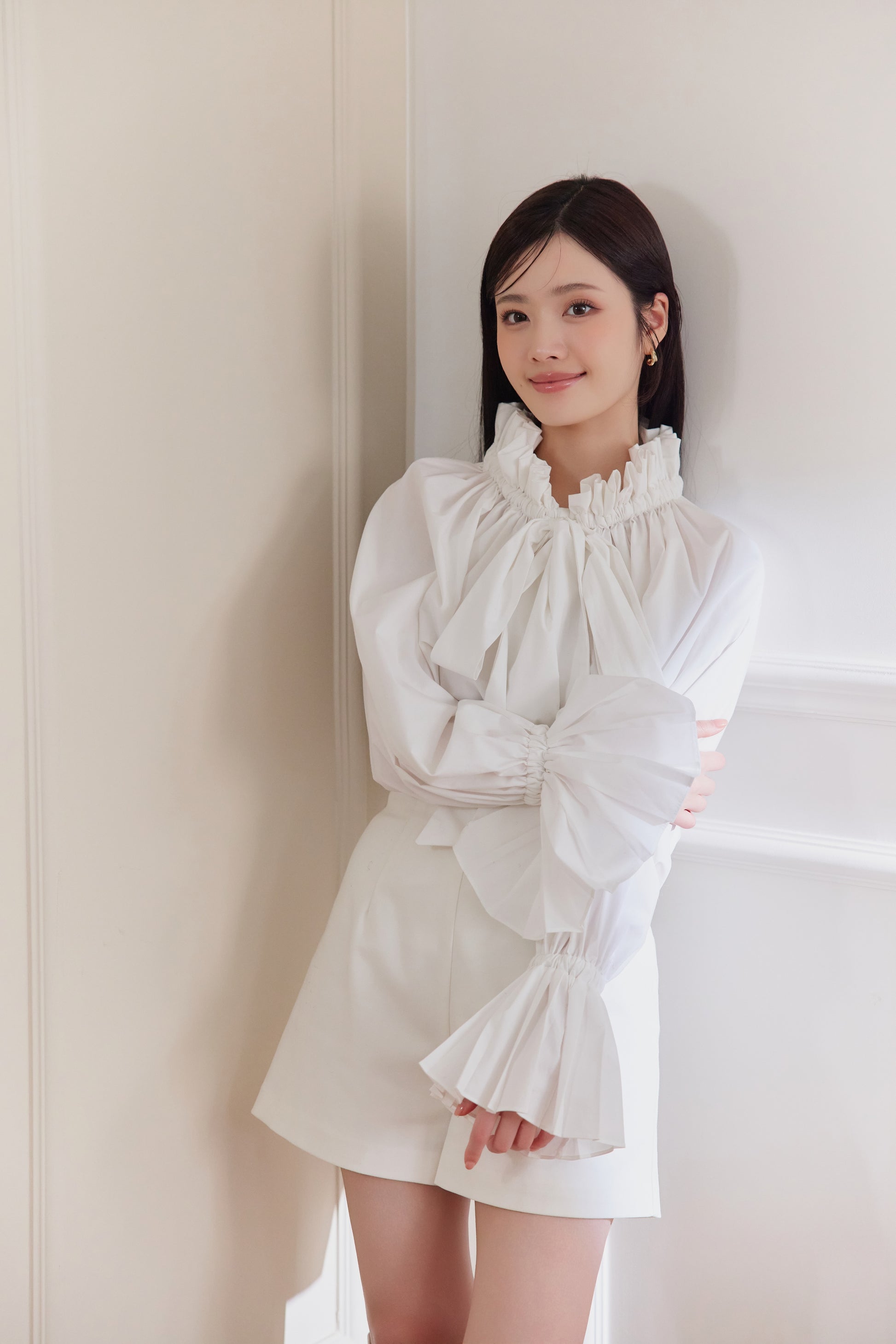モデル身長：164cm　サイズ：FREE　カラー：white