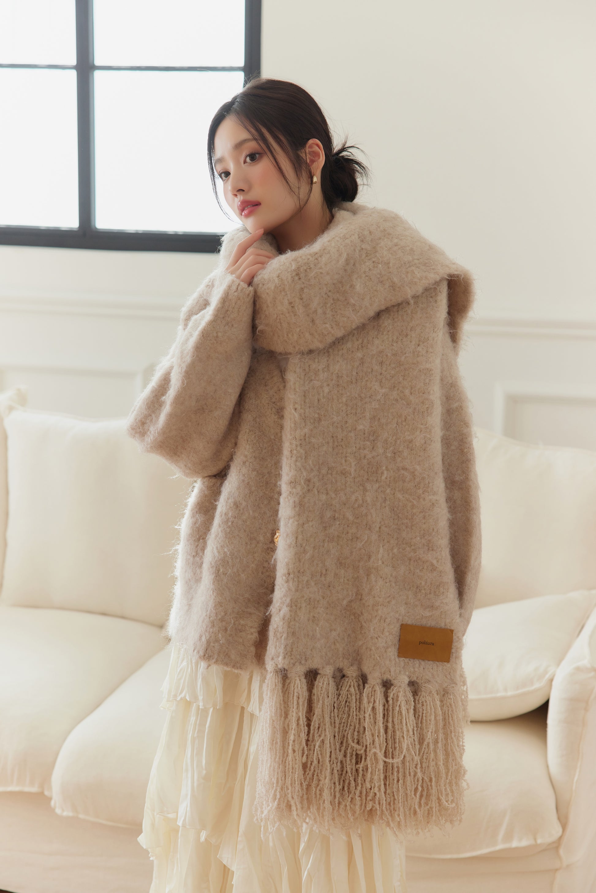モデル身長：164cm カラー：beige