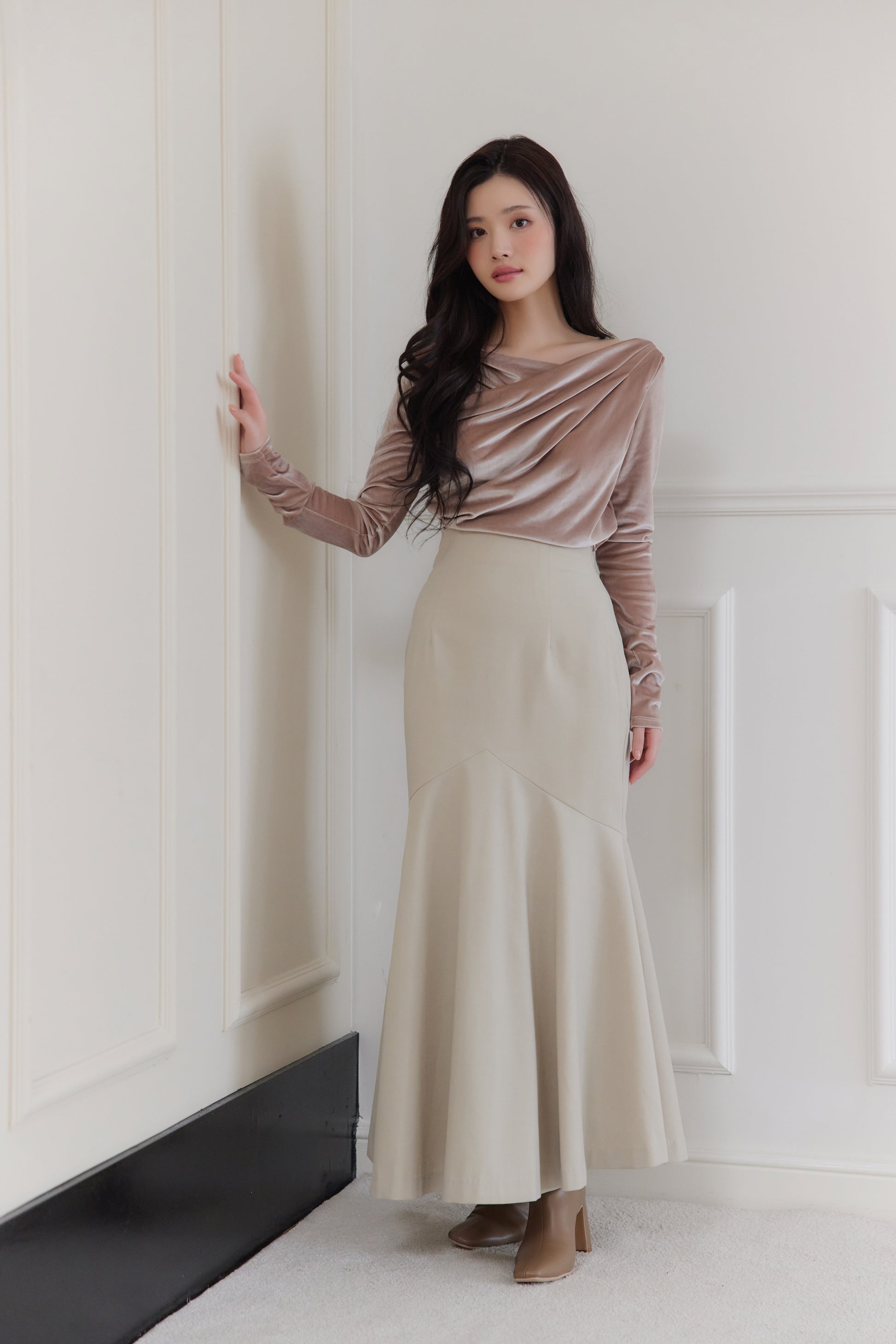 モデル身長：164cm カラー：pink beige