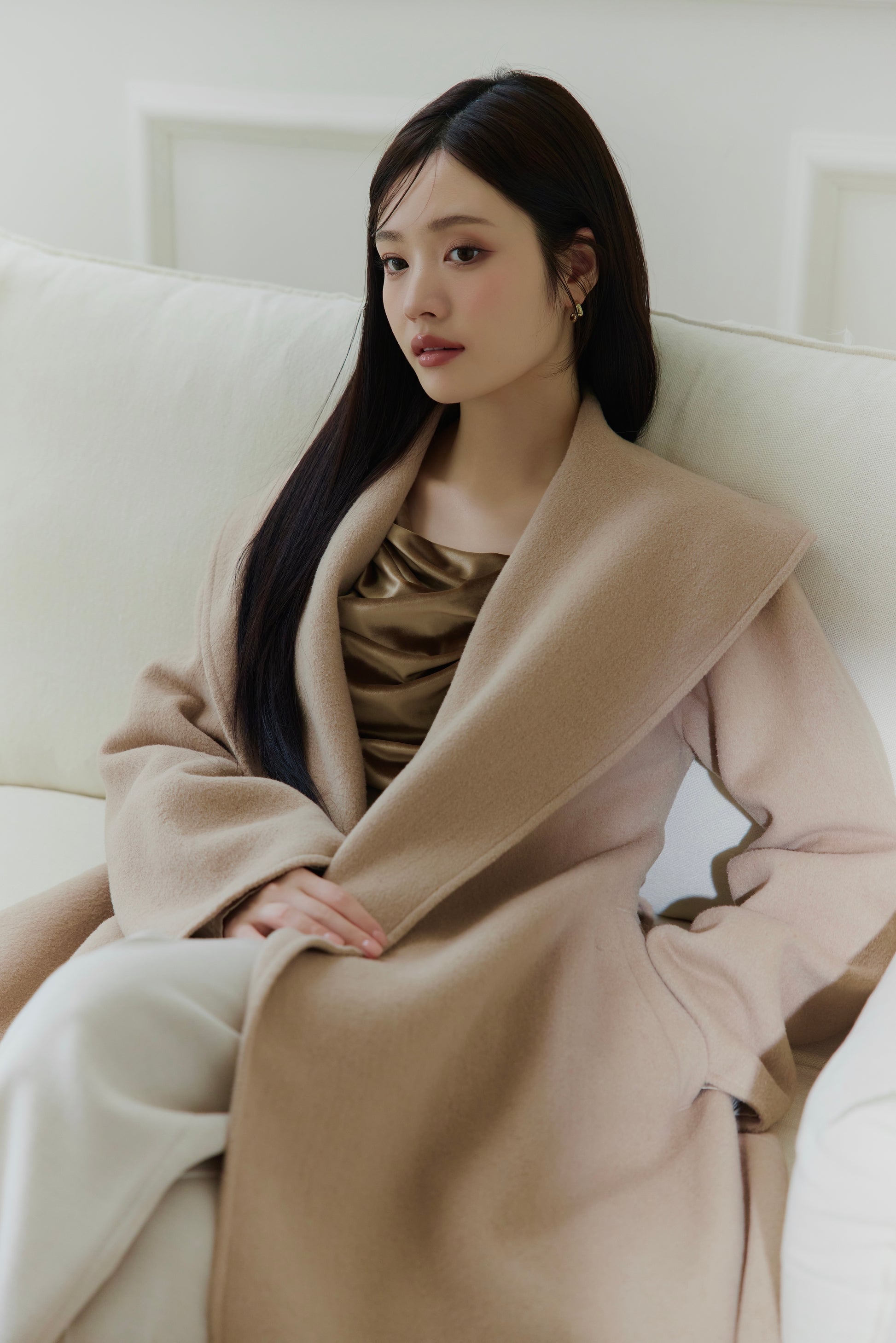 モデル身長：164cm サイズ：M カラー：beige