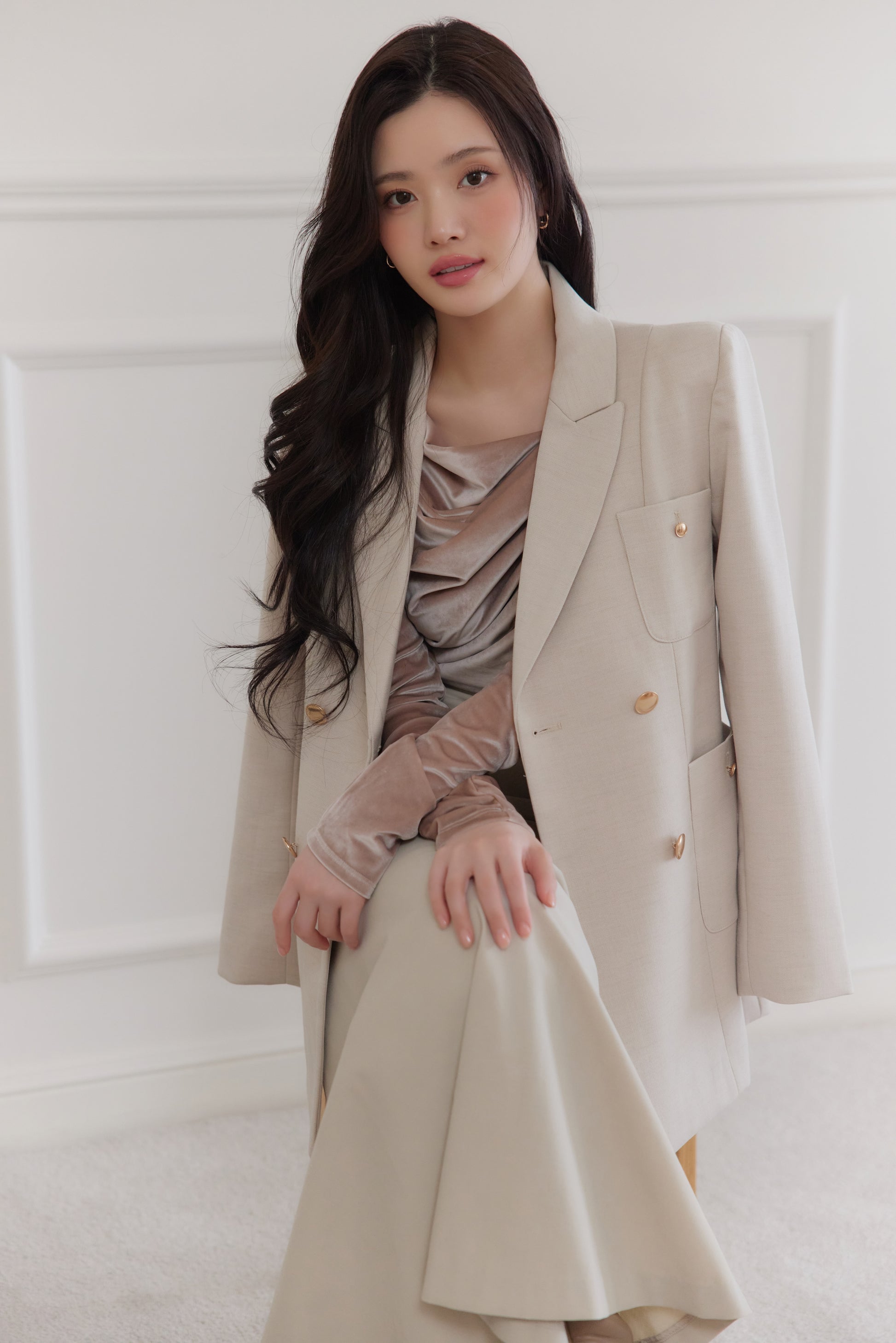 モデル身長：164cm カラー：pink beige