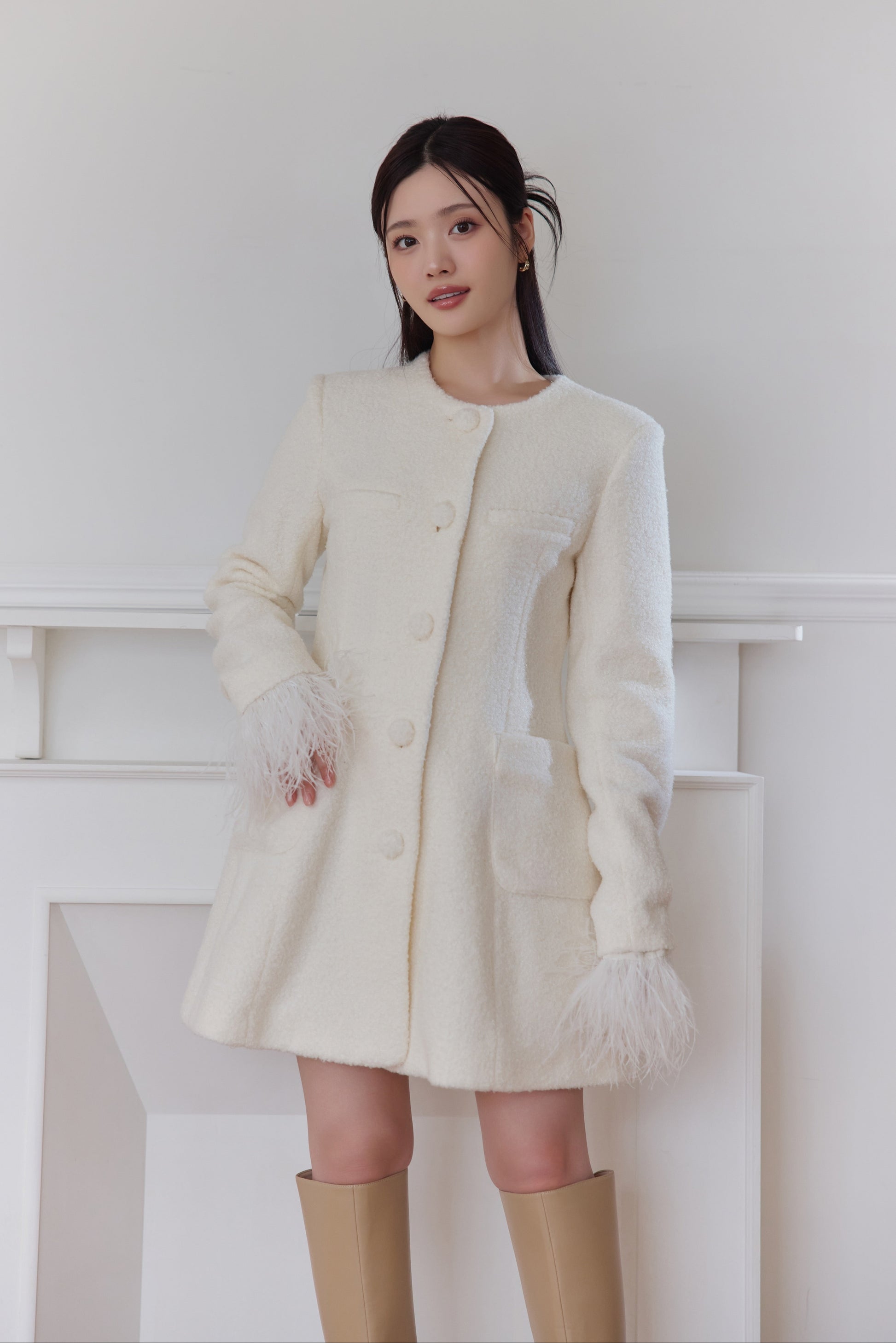 モデル身長：164cm サイズ：M カラー：off white