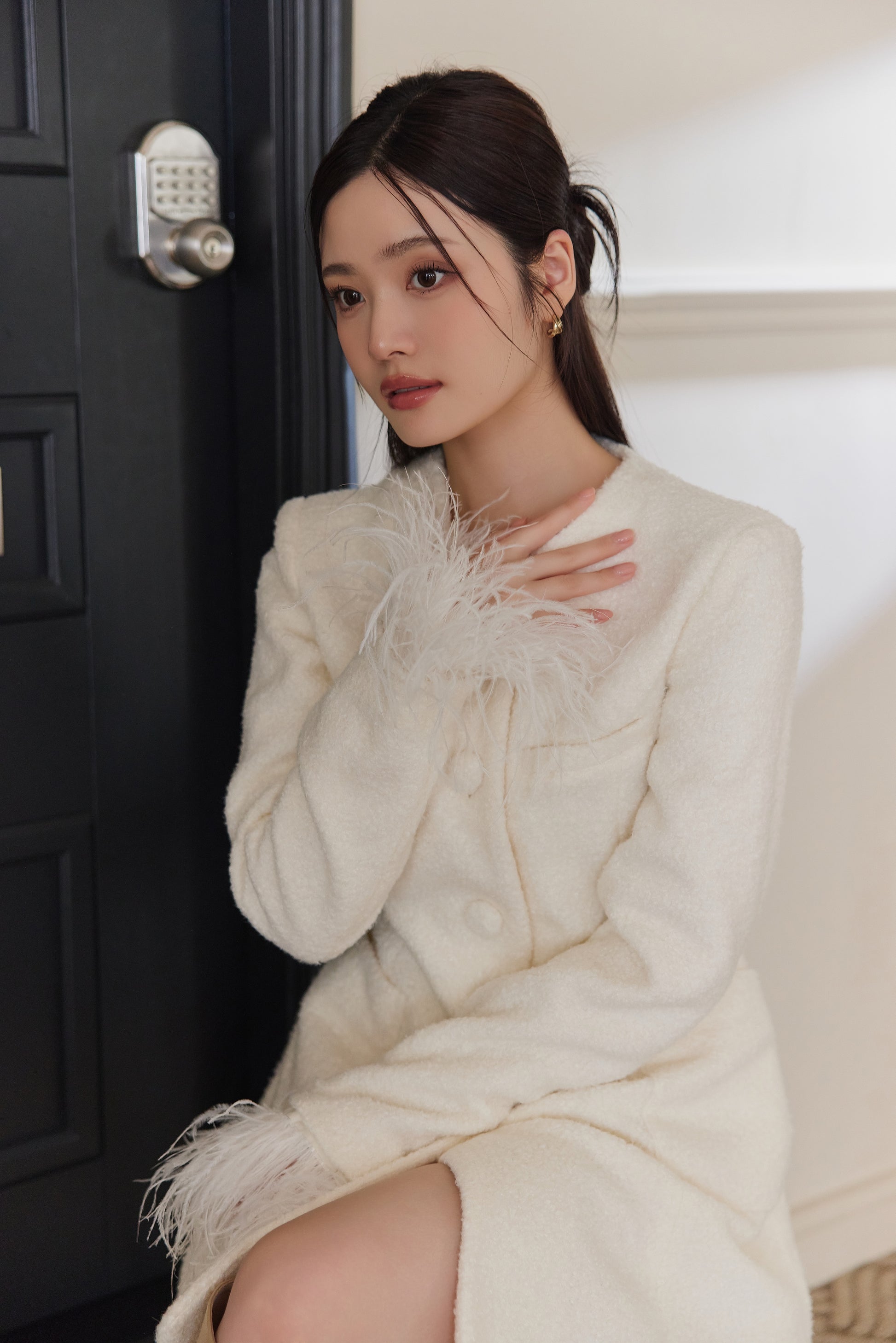 モデル身長：164cm サイズ：M カラー：off white