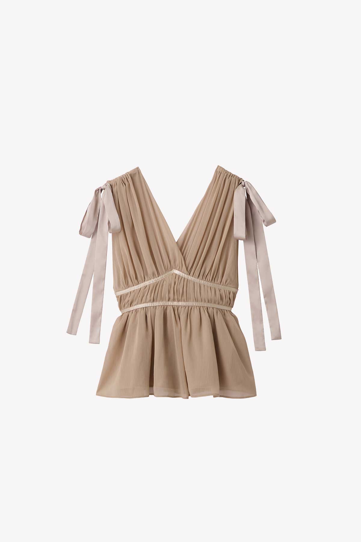 ショルダーリボンシフォンブラウス – poláura OFFICIAL ONLINE STORE 