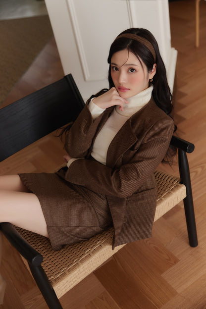 モデル身長：164cm トップスサイズ：free, ボトムサイズ：M, カラー：モードブラウンチェック 