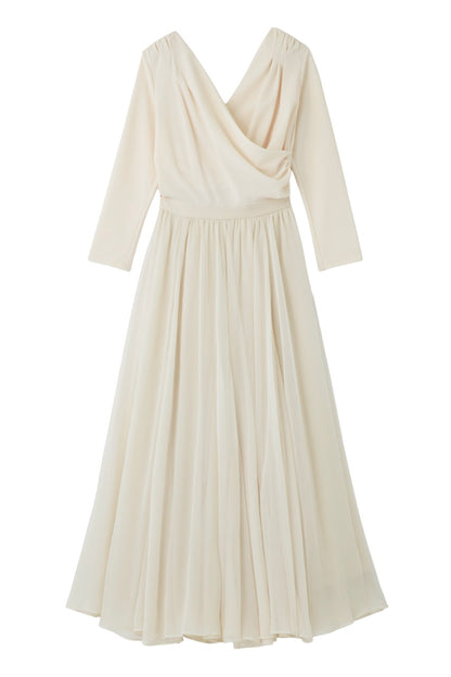 エアリードレープカシュクールドッキングワンピース