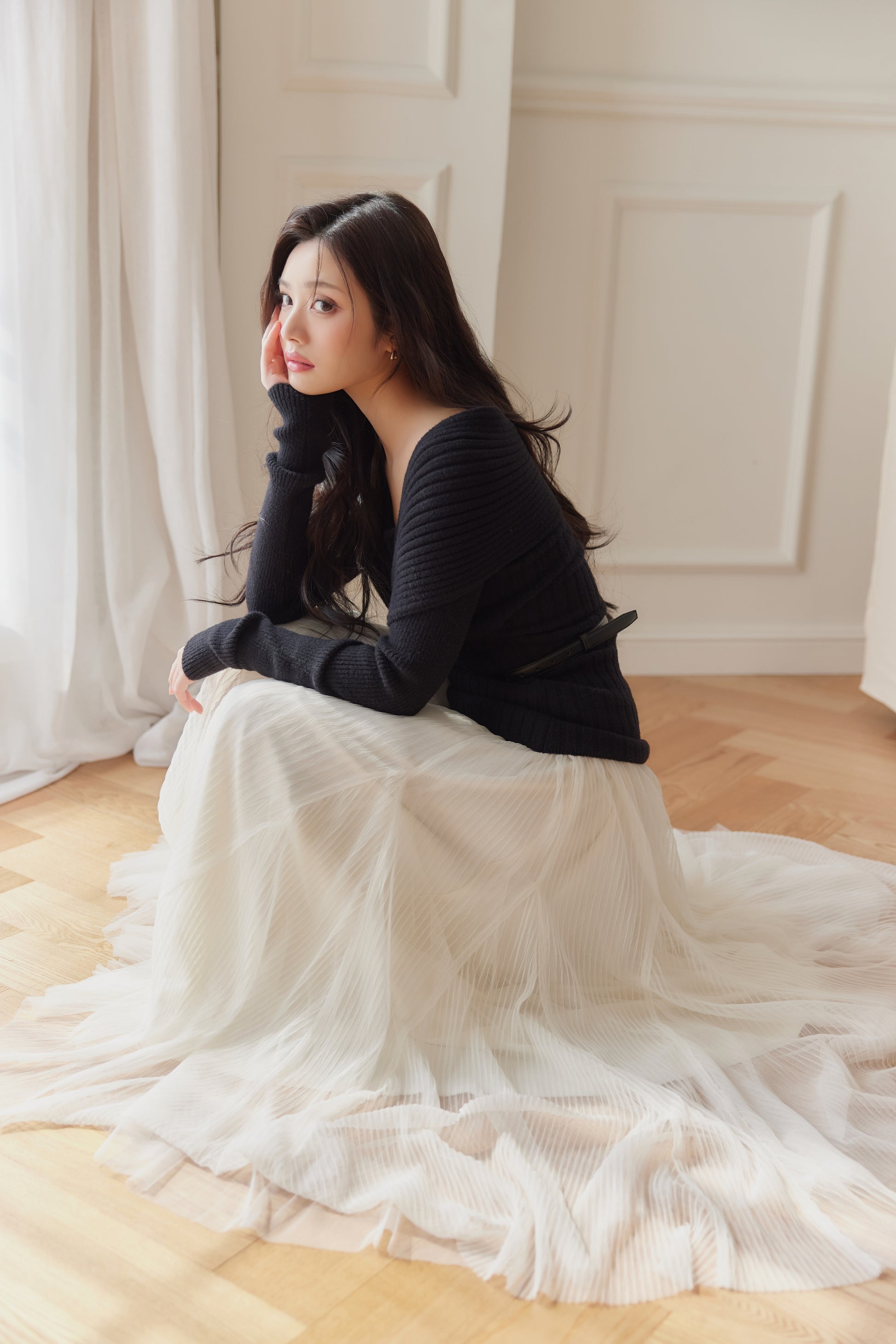 モデル身長：164cm カラー：black