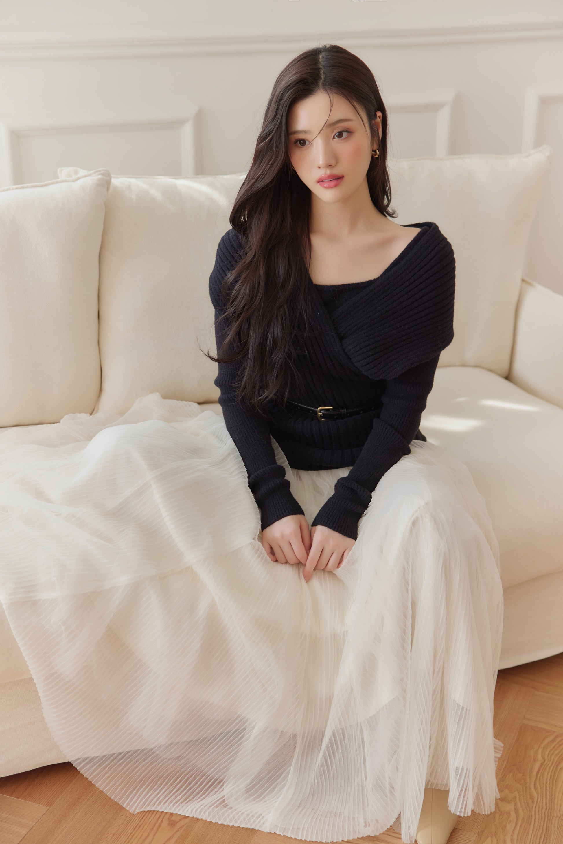 モデル身長：164cm カラー：black