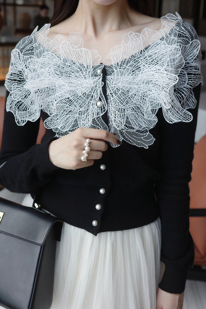 レースフリルカーディガン
