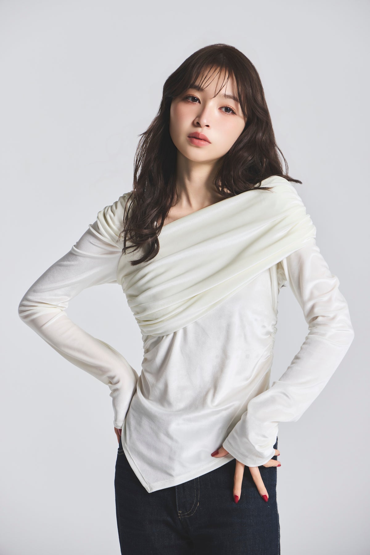 モデル身長：161cm 【トップス】カラー：off white