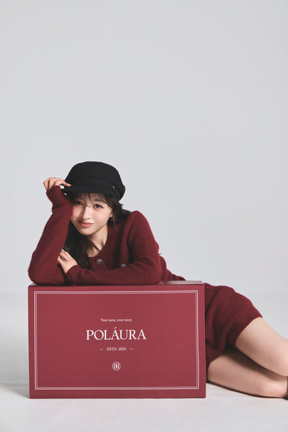 モデル身長：161cm 【トップス】カラー：red 【ボトムス】カラー：red 【アクセサリー】カラー：black