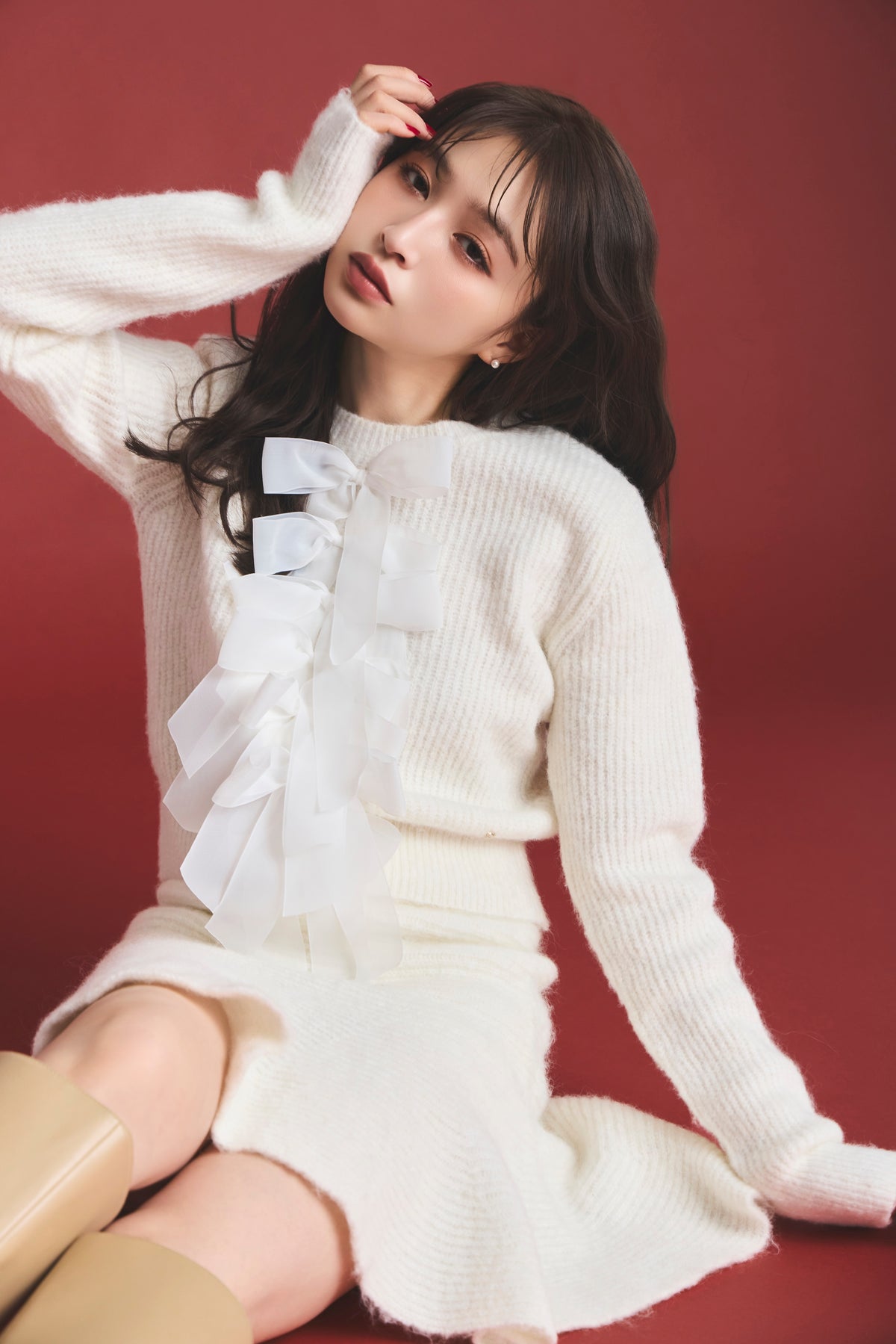 モデル身長：161cm 【セットアップ】カラー：off white