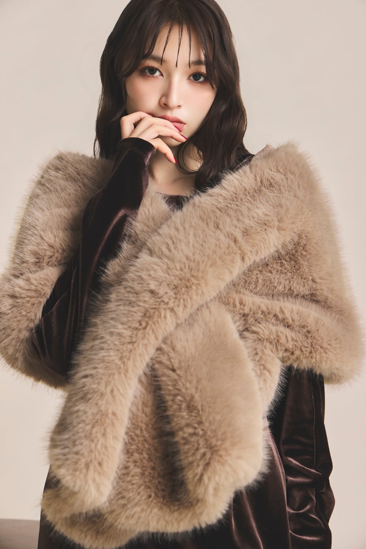 モデル身長：161cm 【ワンピース】カラー：brown サイズ：SS
