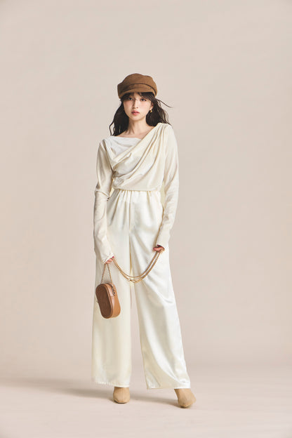 モデル身長：161cm 【トップス】カラー：off white 【アクセサリー】カラー：camel