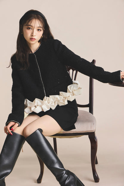 モデル身長：161cm 【アウター】カラー：black