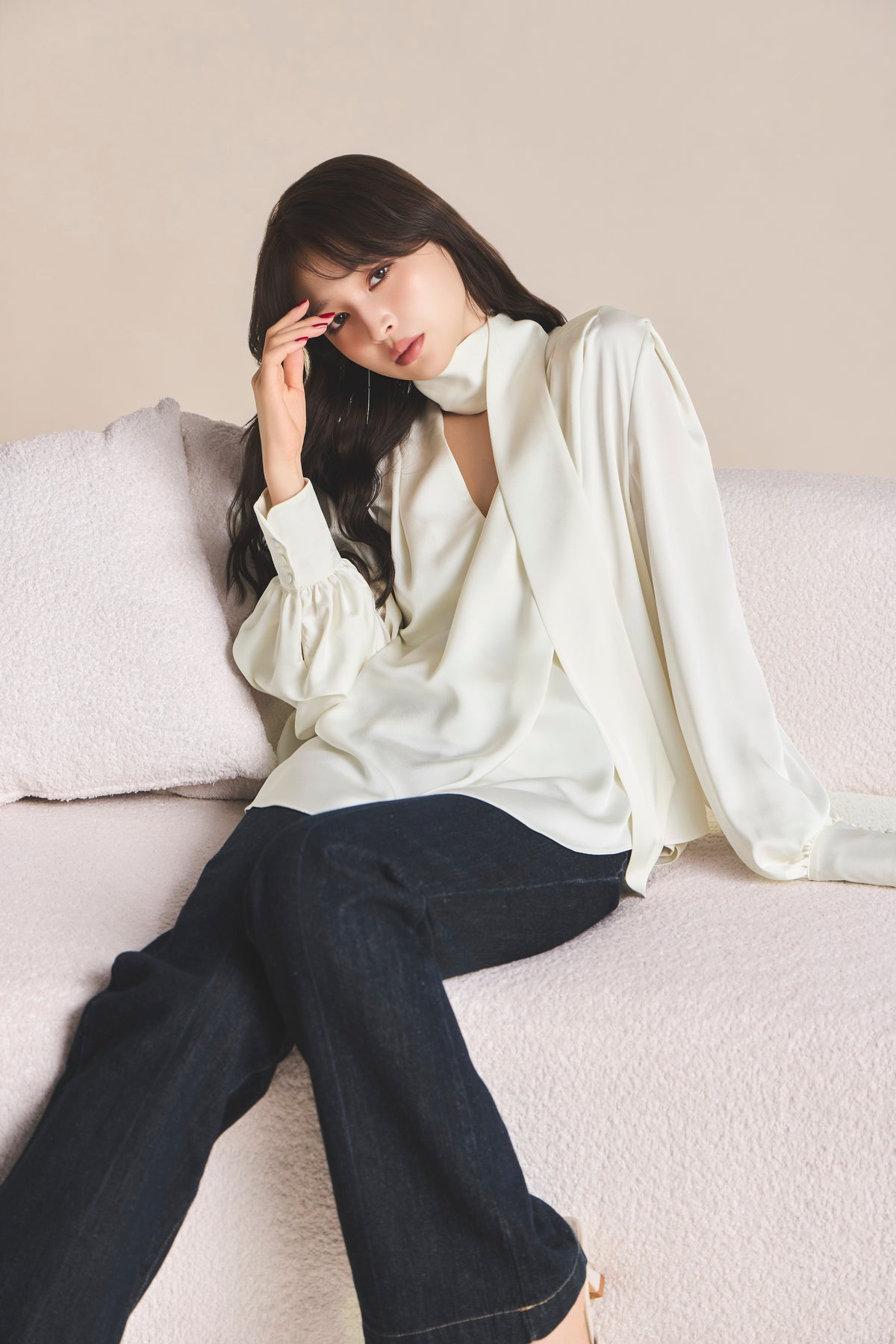 モデル身長：161cm 【トップス】カラー：off white