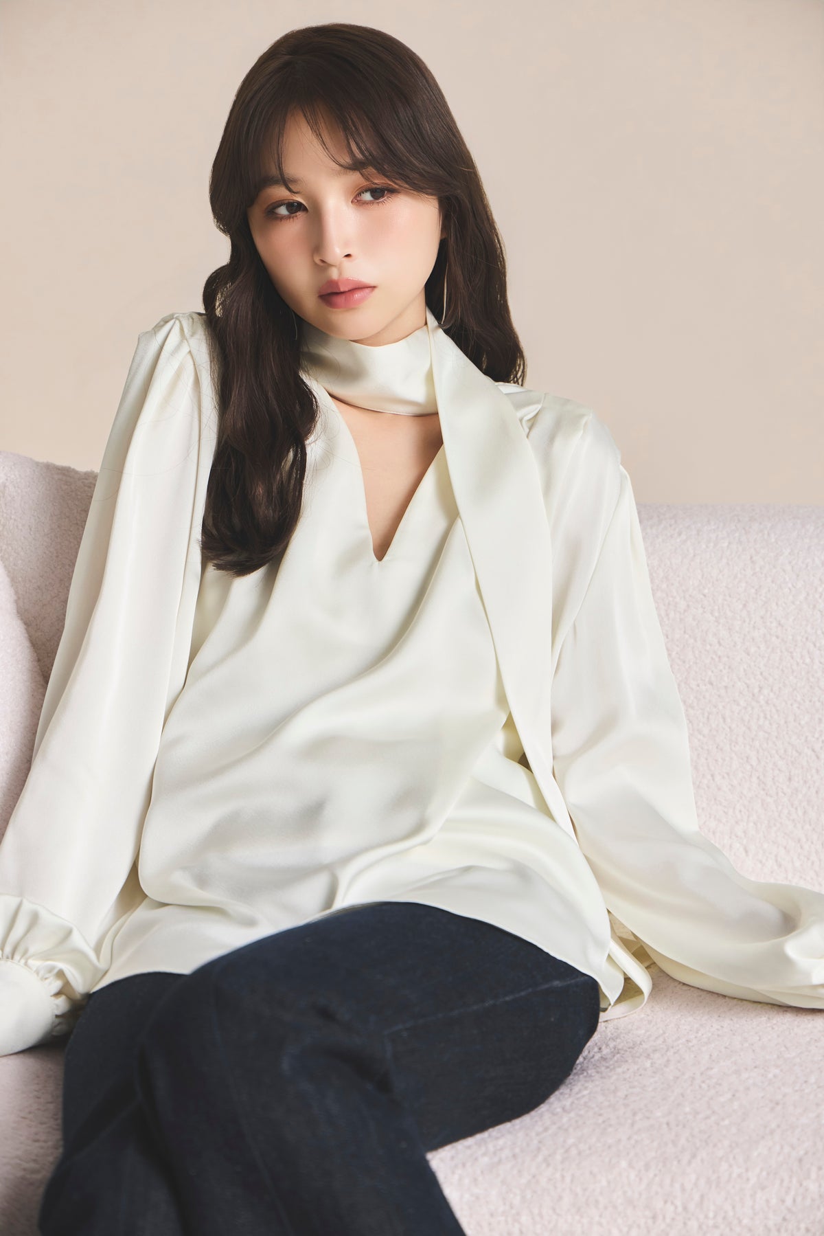 モデル身長：161cm 【トップス】カラー：off white