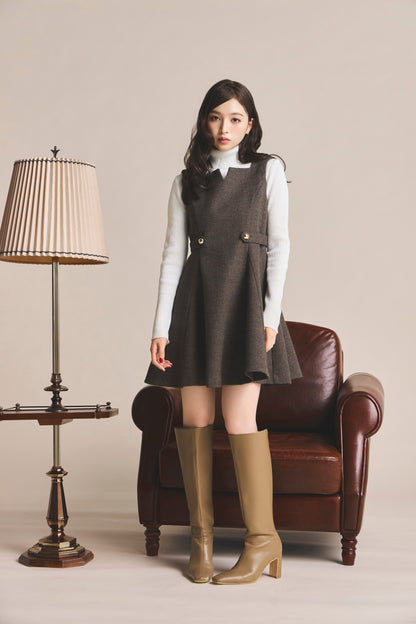 モデル身長：161cm 【ワンピース】カラー：brown