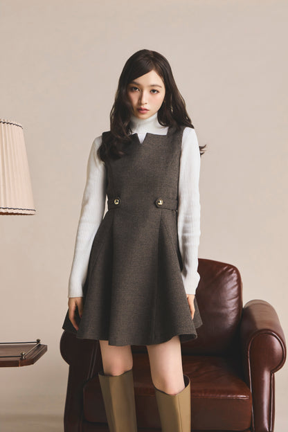 モデル身長：161cm 【ワンピース】カラー：brown