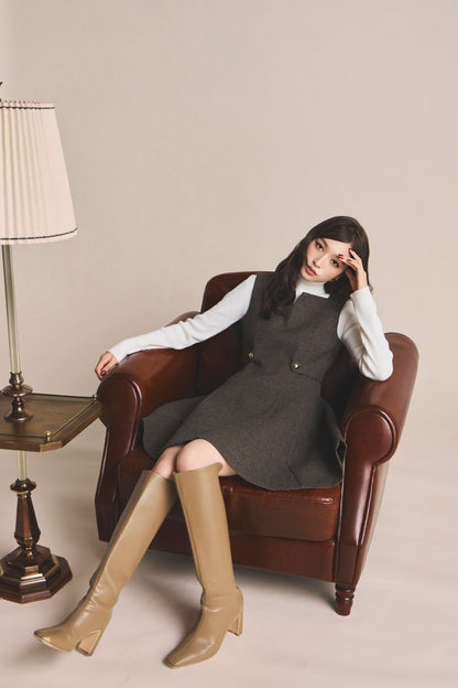 モデル身長：161cm 【ワンピース】カラー：brown
