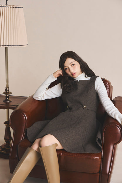モデル身長：161cm 【ワンピース】カラー：brown