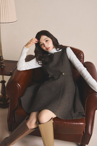 モデル身長：161cm 【ワンピース】カラー：brown