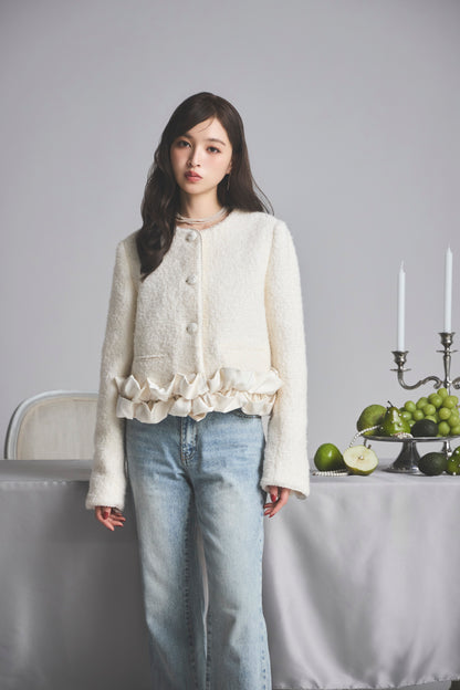 モデル身長：161cm 【アウター】カラー：off white