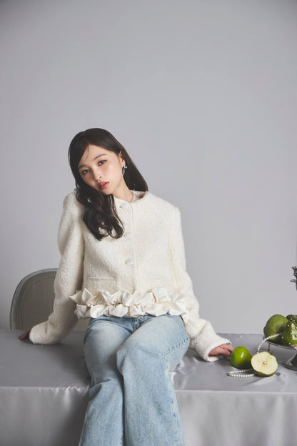 モデル身長：161cm 【アウター】カラー：off white