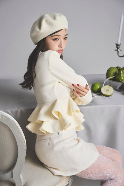 モデル身長：161cm 【トップス】カラー：ivory 【ボトムス】カラー：off white サイズ：SS