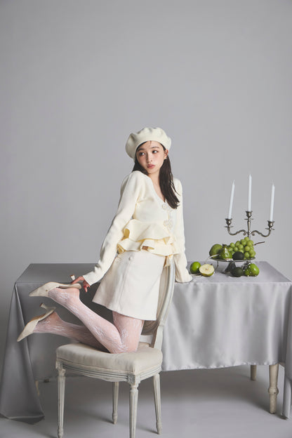 モデル身長：161cm 【トップス】カラー：ivory 【ボトムス】カラー：off white サイズ：SS