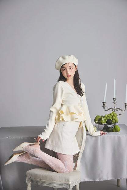 モデル身長：161cm 【トップス】カラー：ivory 【ボトムス】カラー：off white サイズ：SS