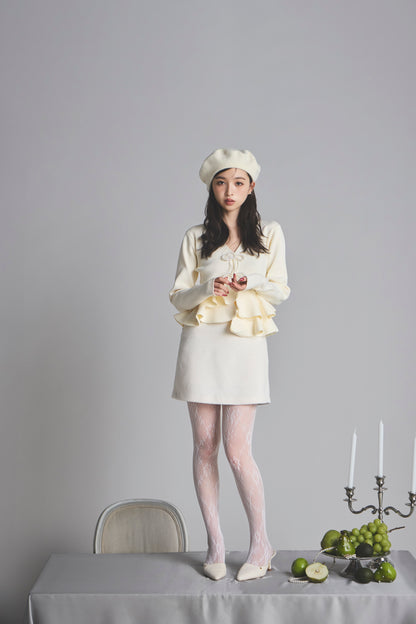 モデル身長：161cm 【トップス】カラー：ivory 【ボトムス】カラー：off white サイズ：SS