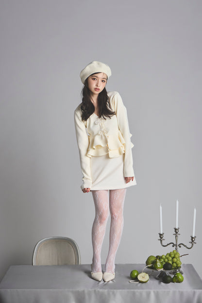 モデル身長：161cm 【トップス】カラー：ivory 【ボトムス】カラー：off white サイズ：SS