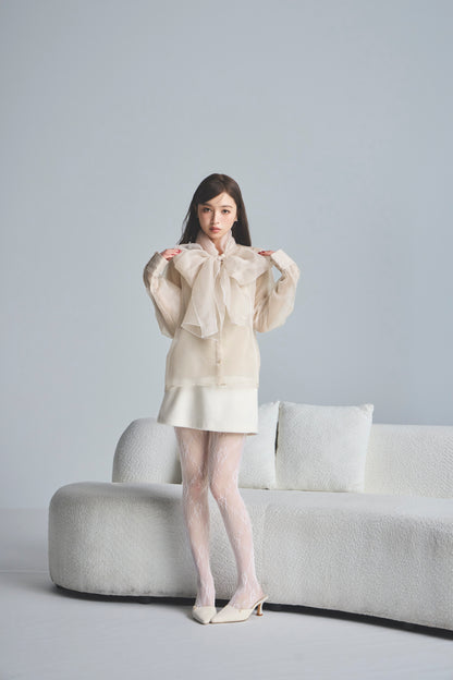 モデル身長：161cm 【トップス】カラー：pink beige 【ボトムス】カラー：off white サイズ：SS